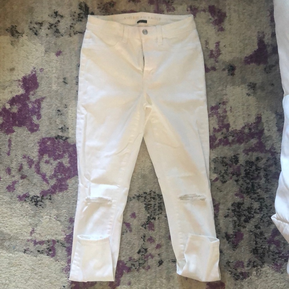 White ripped skinny jeans